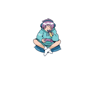 Anime Gamer Fată cu ciocolată model mov pe tricou