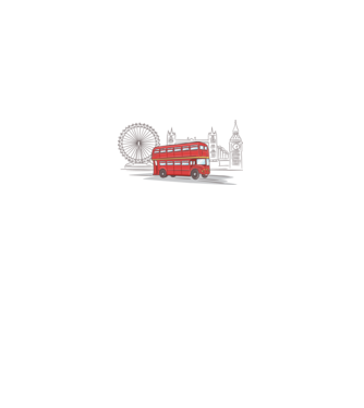 London Bus model alb pe tricou