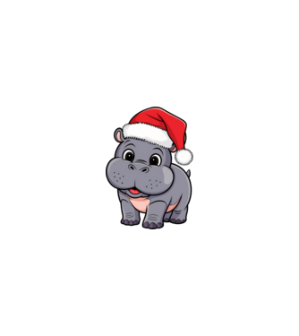 Crăciun Hippo model nisipiu pe tricou