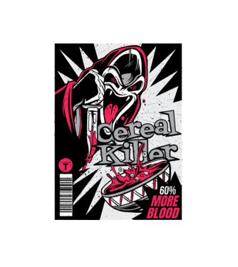 Cereal Killer model alb pe tricou