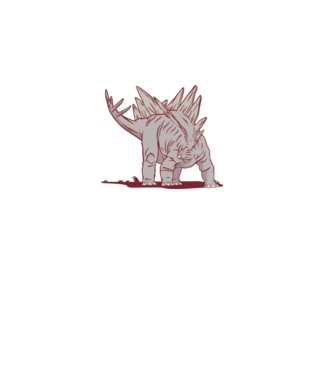 Stegosaurus dinozaur model albastru deschis pe tricou
