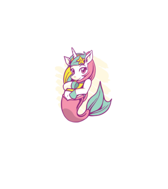 Unicorn Sirenă model mov pe tricou