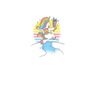 Unicorn școlar model alb pe tricou