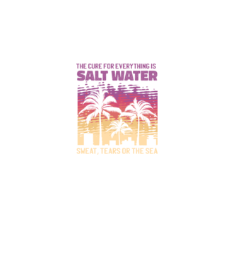 Retro Sunset - Apa sărată este leac pentru orice model negru pe tricou