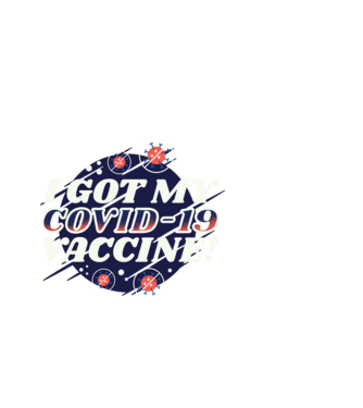 I got my Vaccine model albastru deschis pe tricou