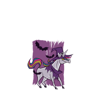 Unicorn vrăjitoare model alb pe tricou