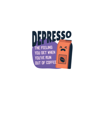 Depresso - Sentimentul când rămâi fără cafea model gri pe tricou