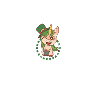 St Patrick Unicorn model negru pe tricou
