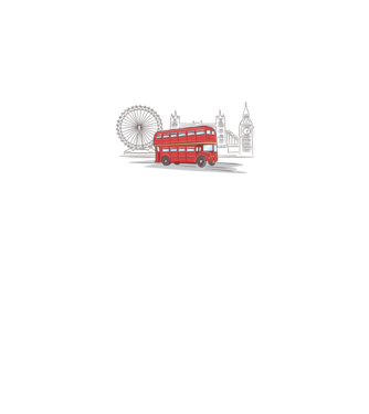 London Bus model alb pe tricou