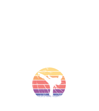 Karate Retro model alb pe tricou