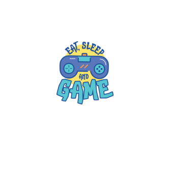 Eat Sleep and Game model alb pe tricou