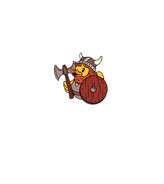 Rățușcă de cauciuc Viking model gri pe tricou