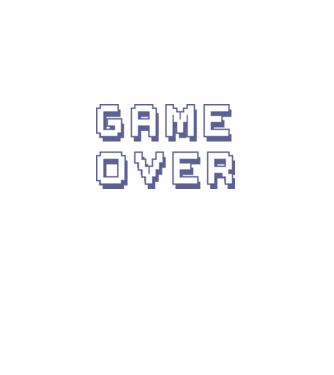 Game Over model alb pe tricou