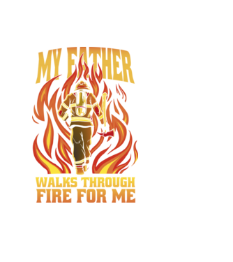 Tatăl meu trece prin foc pentru mine model negru pe tricou