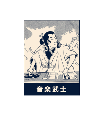 DJ Samurai model alb pe tricou
