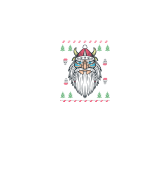 Moș Crăciun viking Pulover urât model negru pe tricou