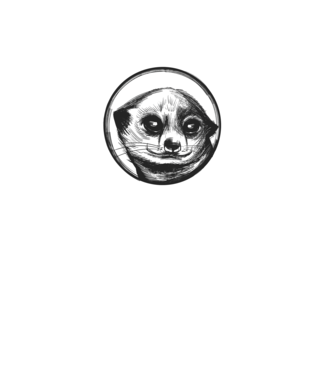Pui de suricata model negru pe tricou
