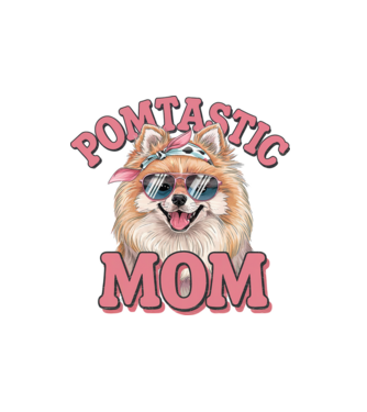 Pomtastic Mom model alb pe tricou