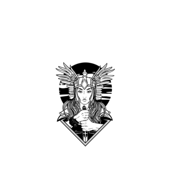 Zeița Valkyrie model verde de măr pe tricou