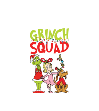 Grinch Squad model alb pe tricou