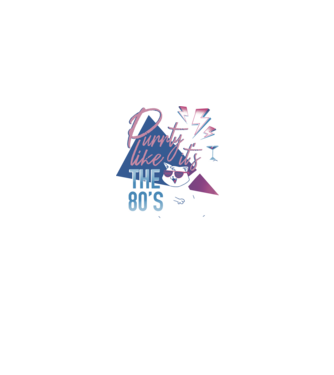 'Purrty Like it''s the 80''s' model negru pe tricou