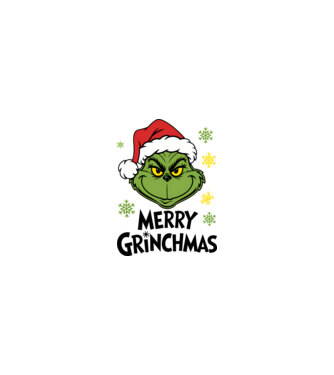 Merry Grinchmas Alb model nisipiu pe tricou