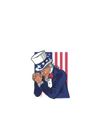 Uncle Sam se roagă model nisipiu pe tricou