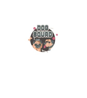 Dog squad model alb pe tricou
