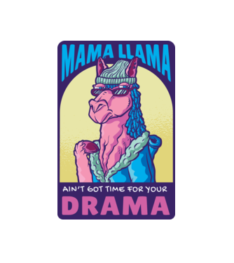Mama Lama model alb pe tricou
