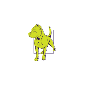 Câine Pitbull model verde pe tricou