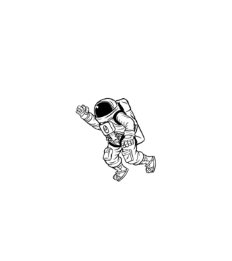 Astronaut model negru pe tricou