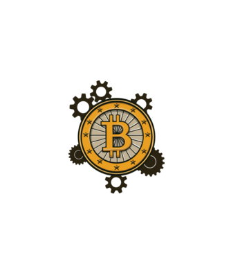 Mecanică Bitcoin model alb pe tricou