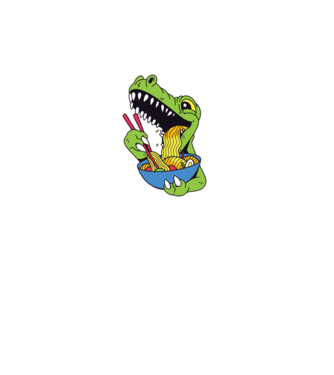 T-rex Ramen model roz pe tricou