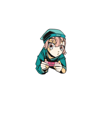 Anime fată Gamer model albastru deschis pe tricou