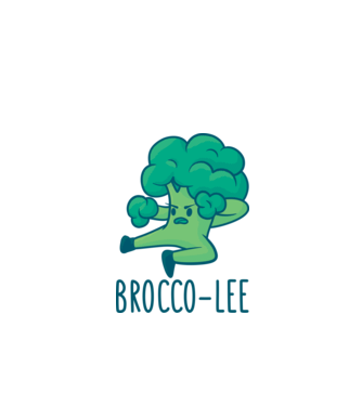 Brocco-Lee - Broccoli Karate model alb pe tricou