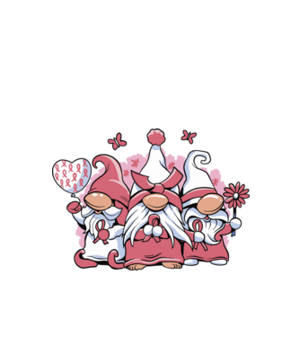 Pink christmas Gnomes model alb pe tricou