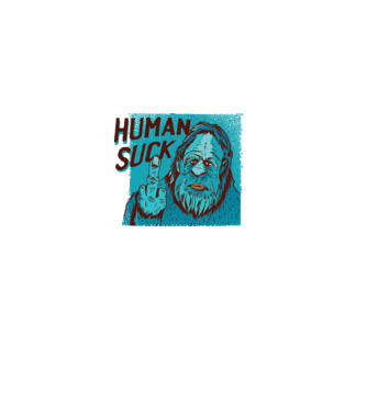 Human Suck - Yeti spune tricou amuzant antisocial model alb pe tricou