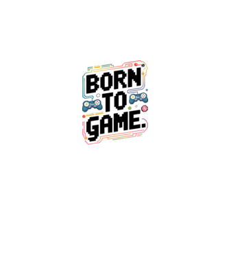 Born to Game Pixel Alb model alb pe tricou