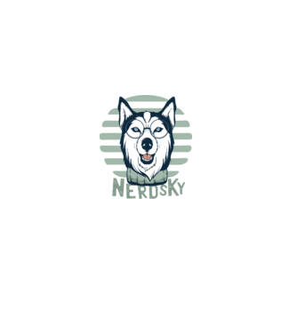 Nerdsky Husky model negru pe tricou