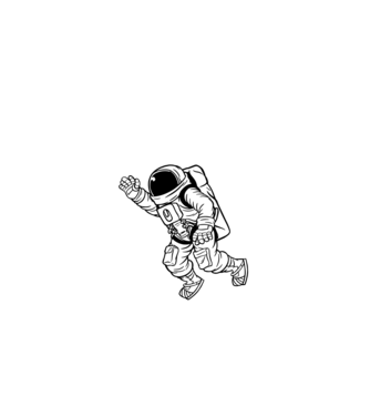 Astronaut model negru pe tricou