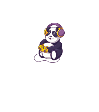 Gamer Panda model gri pe tricou