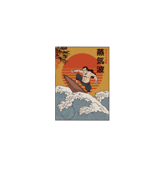 Samurai Surf model negru pe tricou
