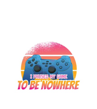 I paused my game to be nowhere model negru pe tricou