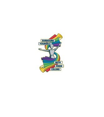 Pride cu curcubeu model albastru închis pe tricou