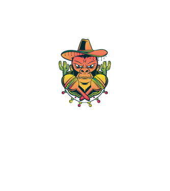 Gorila mexicană model gri pe tricou