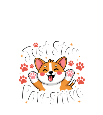 Just Stay Paw-sitive Negru model negru pe tricou