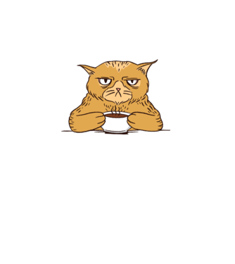 Grumpy Cat - Pisică supărată cu cafea model turcoaz pe tricou