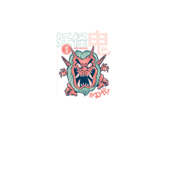 Oni Yokai Anime model negru pe tricou