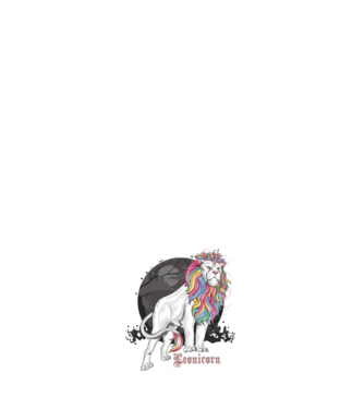 Leonicorn model negru pe tricou