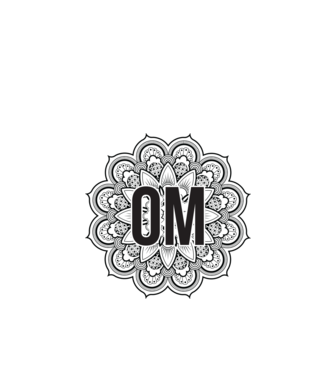 OM Mandala model alb pe tricou